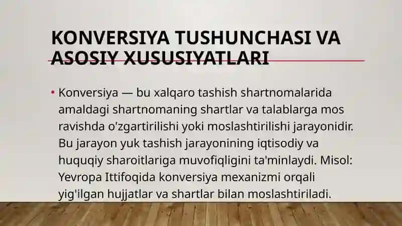 Avtomobil transportida yuklarni xalqaro tashish shartnomasi konversiya toʻgʻrisidagi 3
