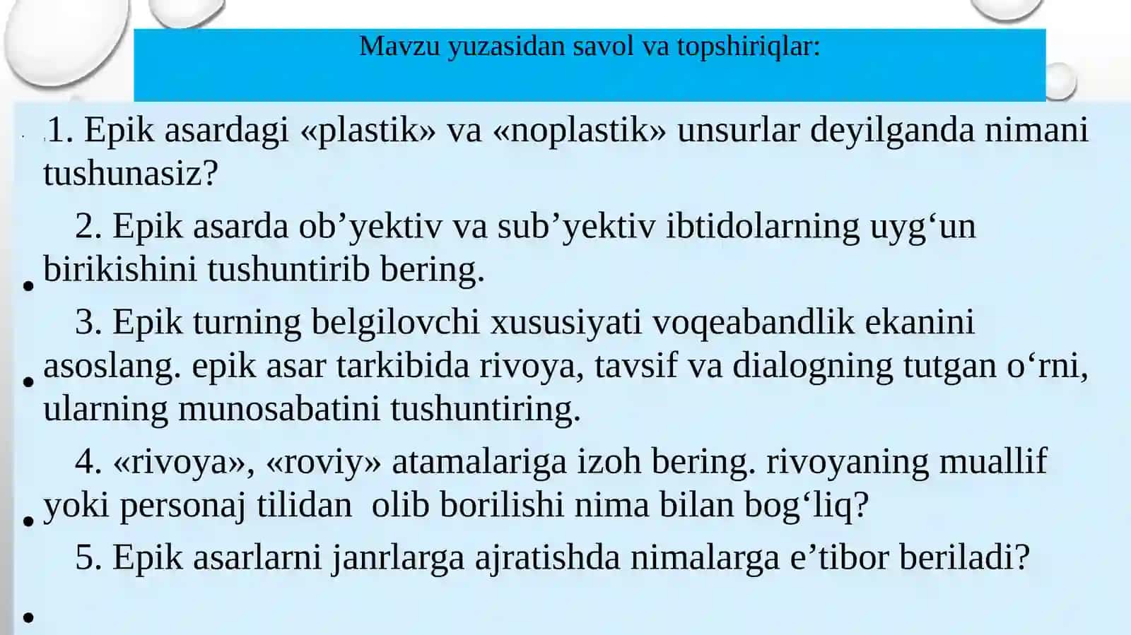 Epik tur va uning janrlari 3