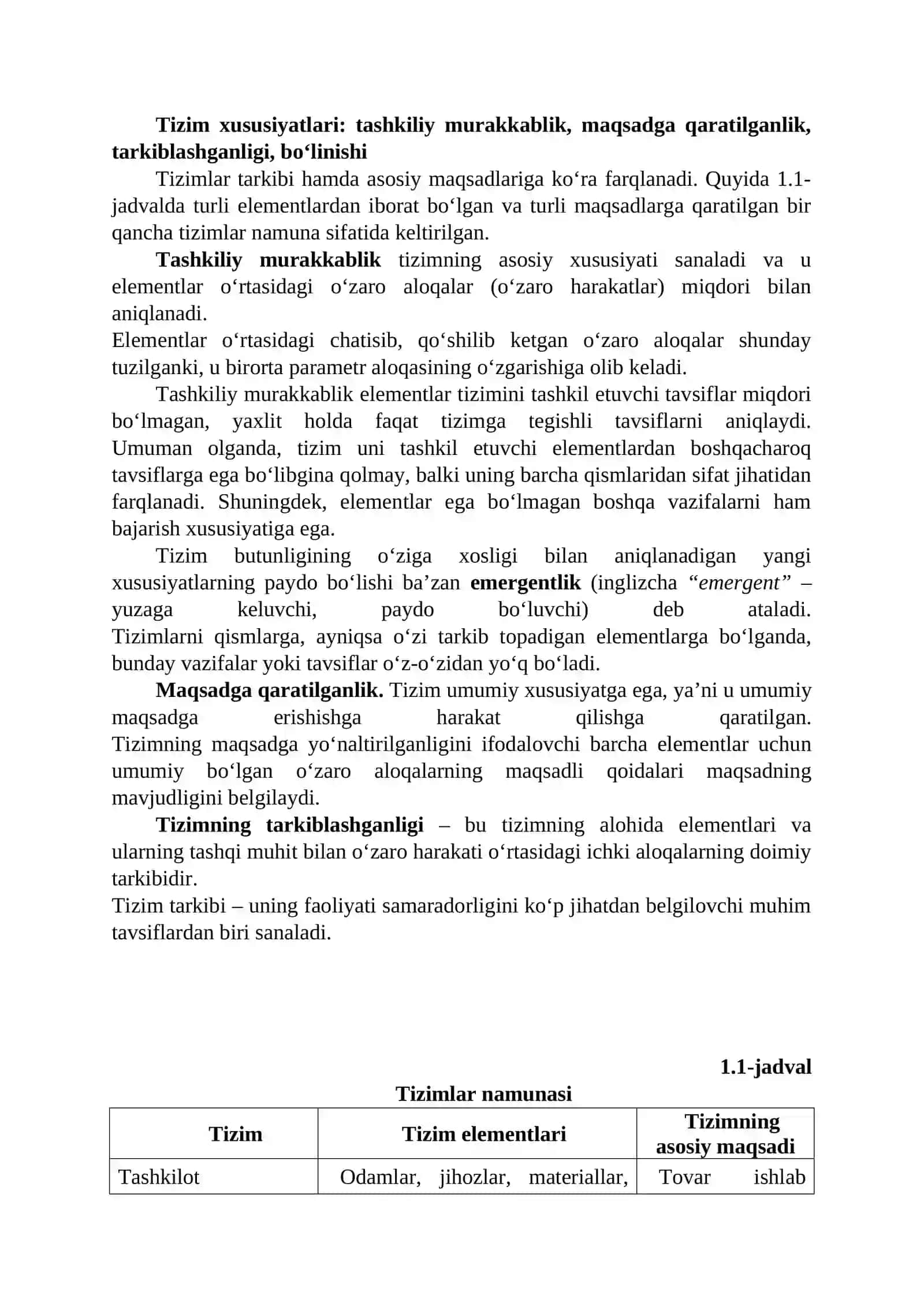Tizim tushunchasi va uning turli ta’riflari 3