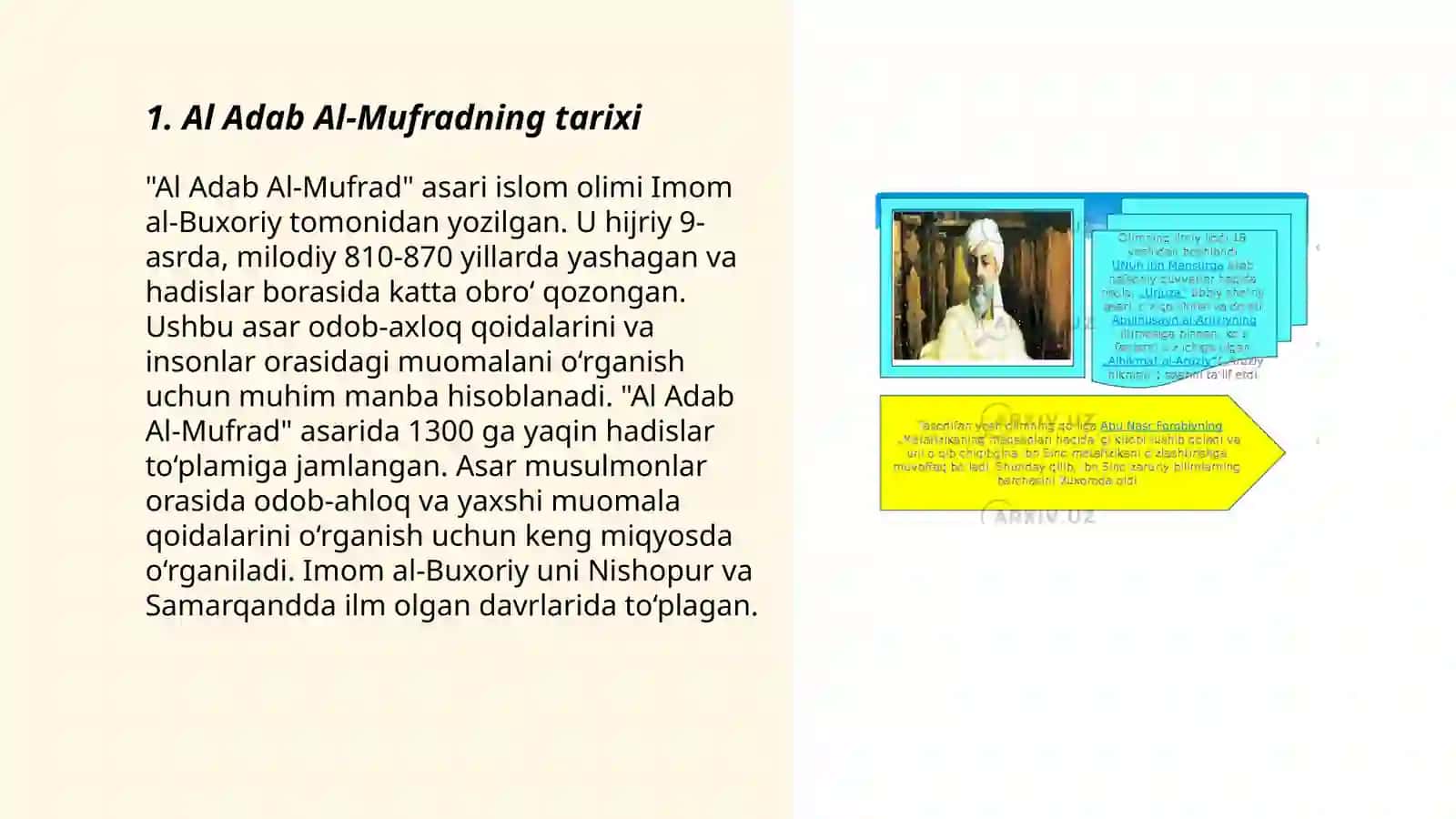 Abu Abdulloh ibn Ismoil al Buxoriyning "Al adab al-mufrad" kitobi haqida 3