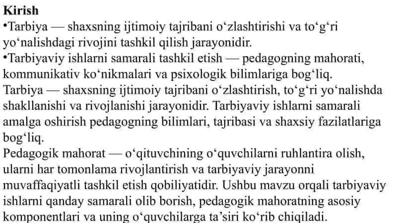 Tarbiyaviy ishlarni amalga oshirishda pedagogik mahorat 3