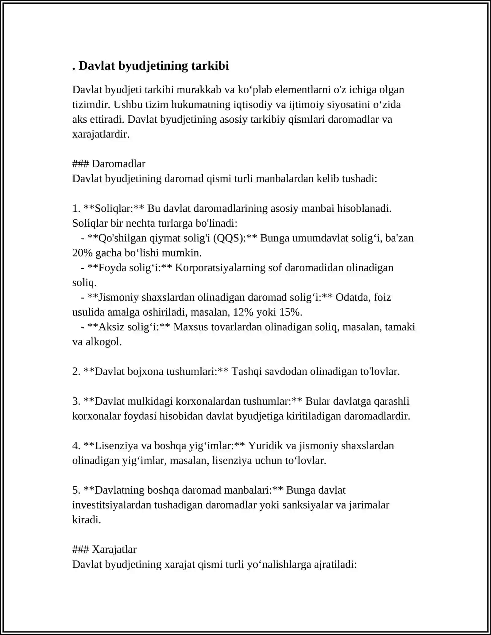 Davlat budjeti, soliqlar va davlat qarzi 3