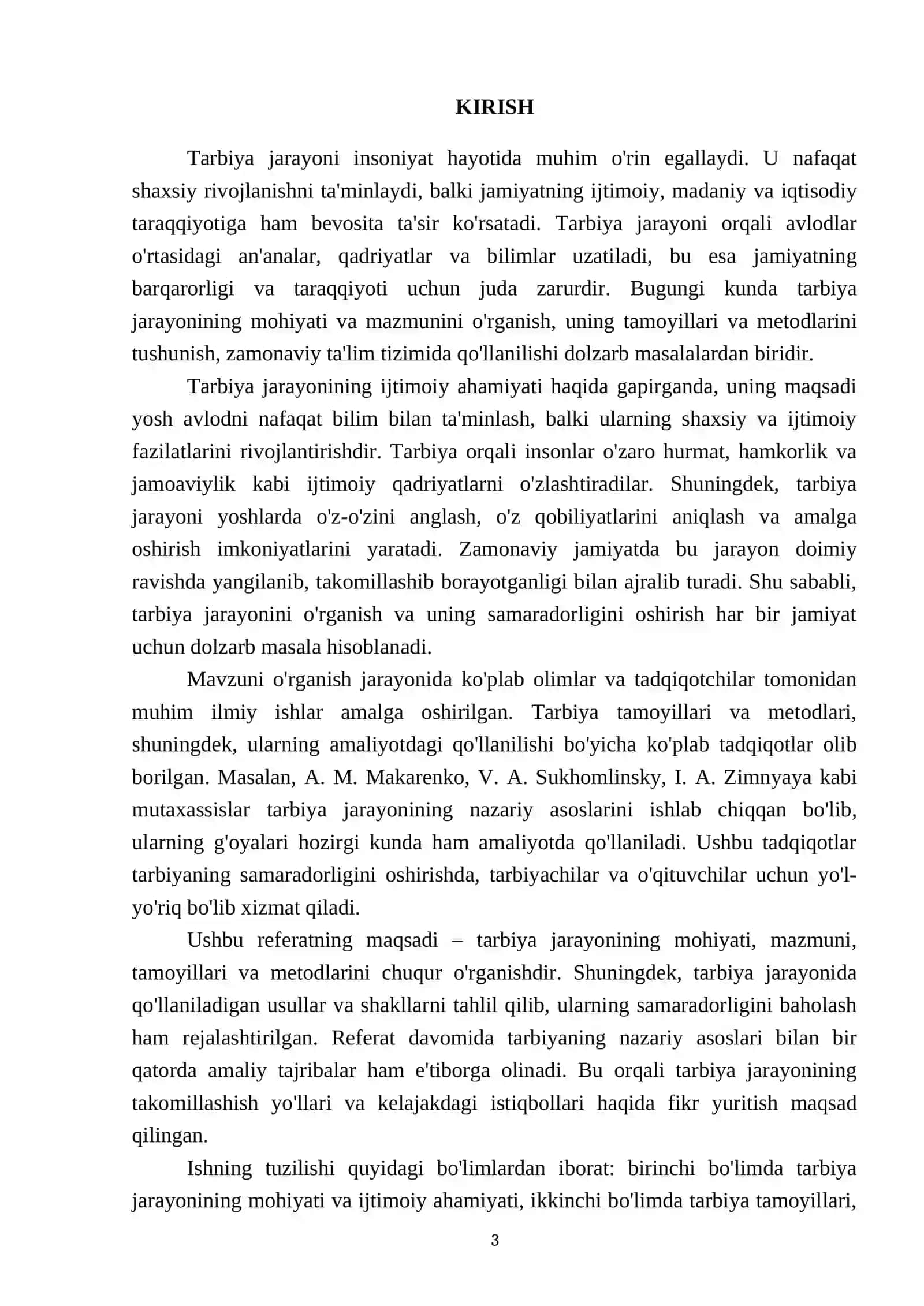 Tarbiya jarayonining mohiyati,mazmuni. Tarbiya tamoyillari va metodlari 3