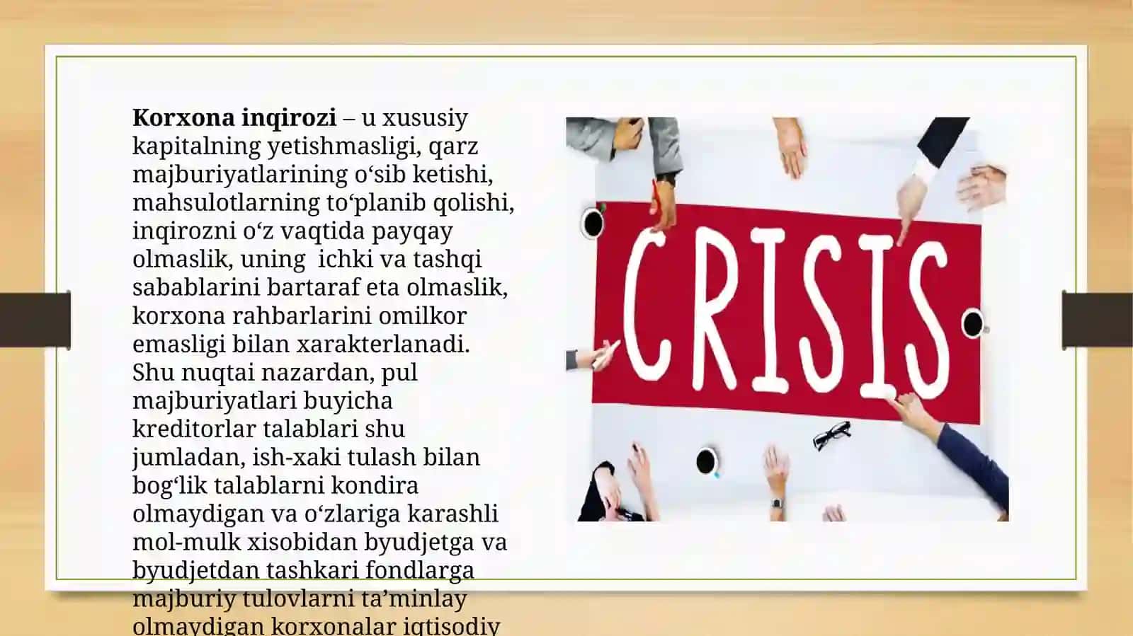 Korxonalarda inqirozga qarshi boshqaruvni samarali tashkil etish yo‘llari. 3