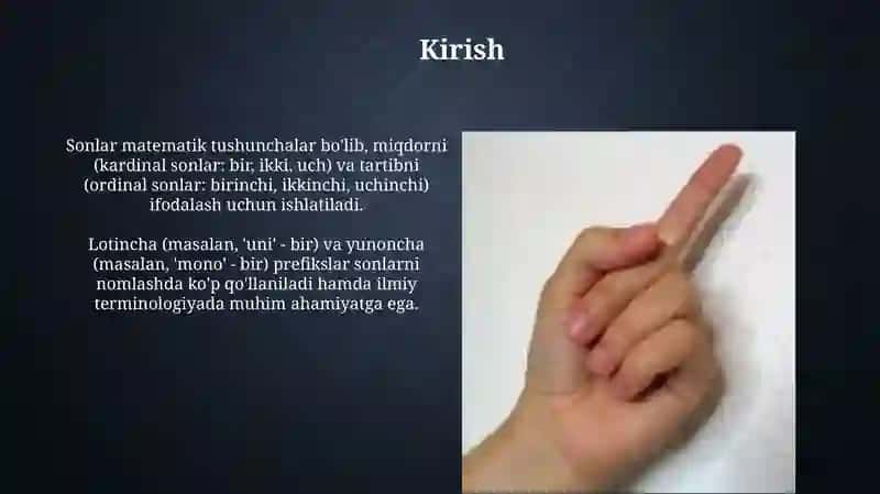 Sonlar: sanoq va tartib sonlar. Lotin va grek old qoʻshimchali sonlar 3