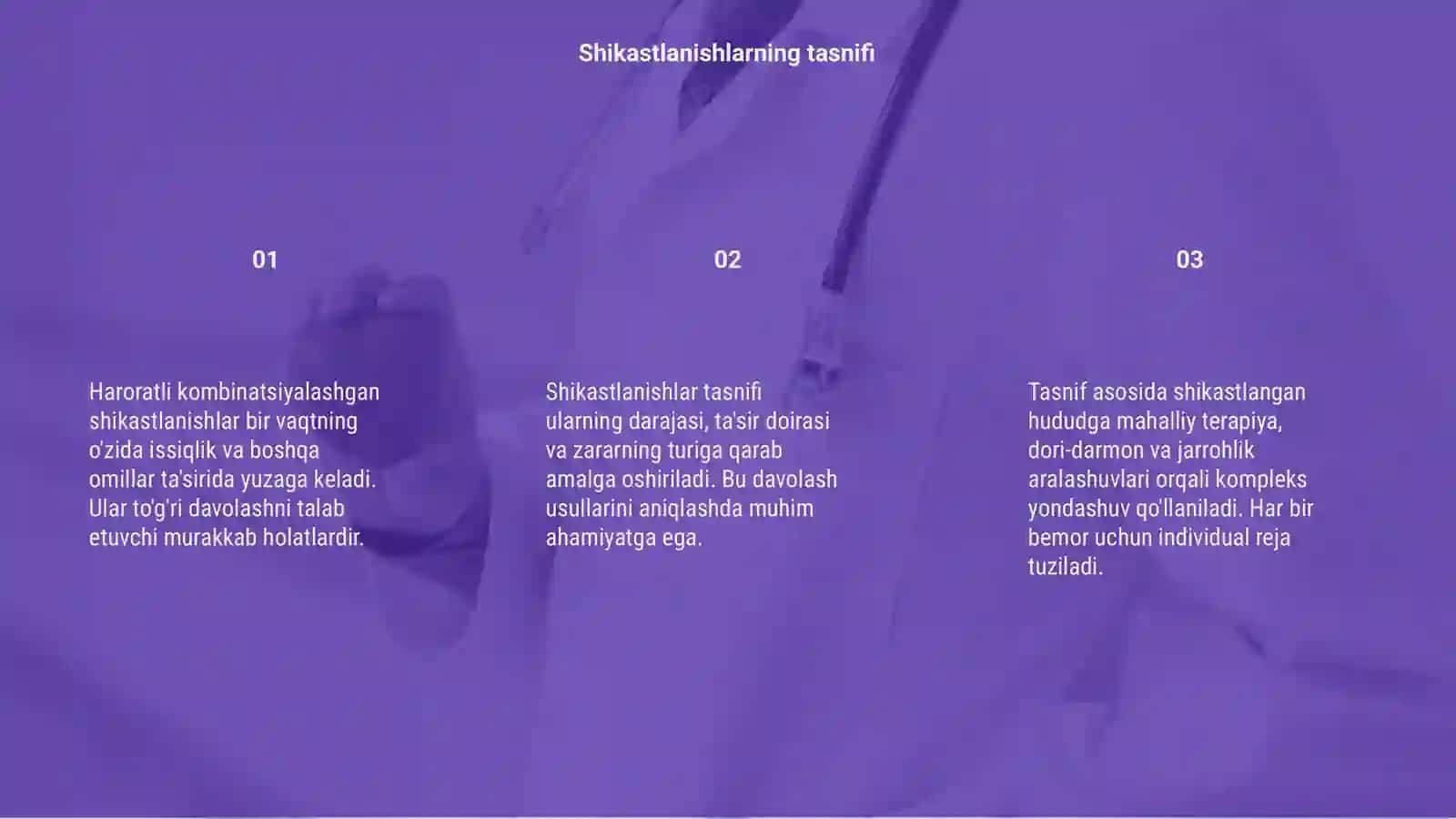 Haroratli kombinatsiyalashgan shikastlanishlarda davolash usullari 3