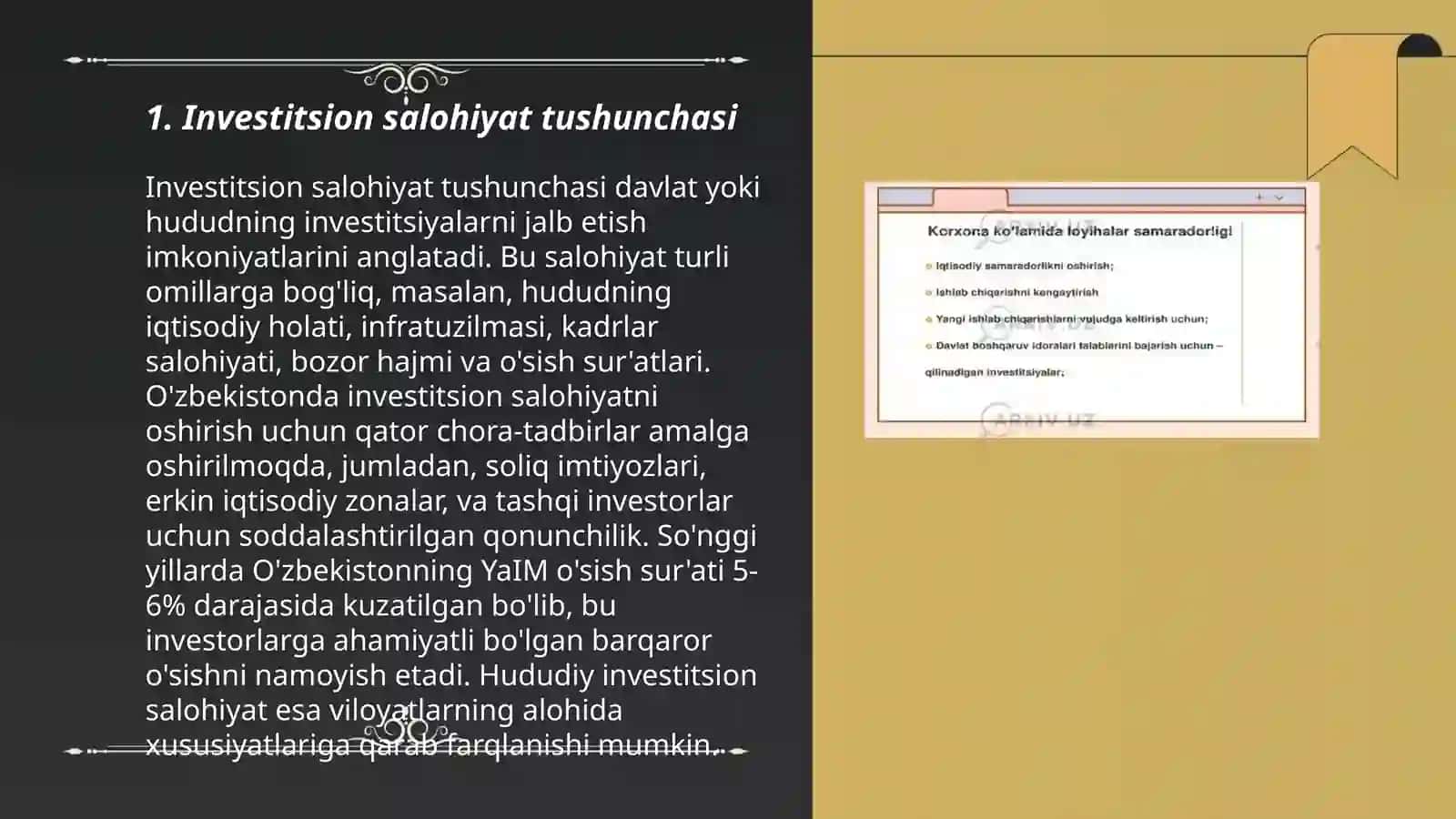 Turizm korxonalarida investitsion salohiyatni baholash va unga tasir qiluvchi omillar 3