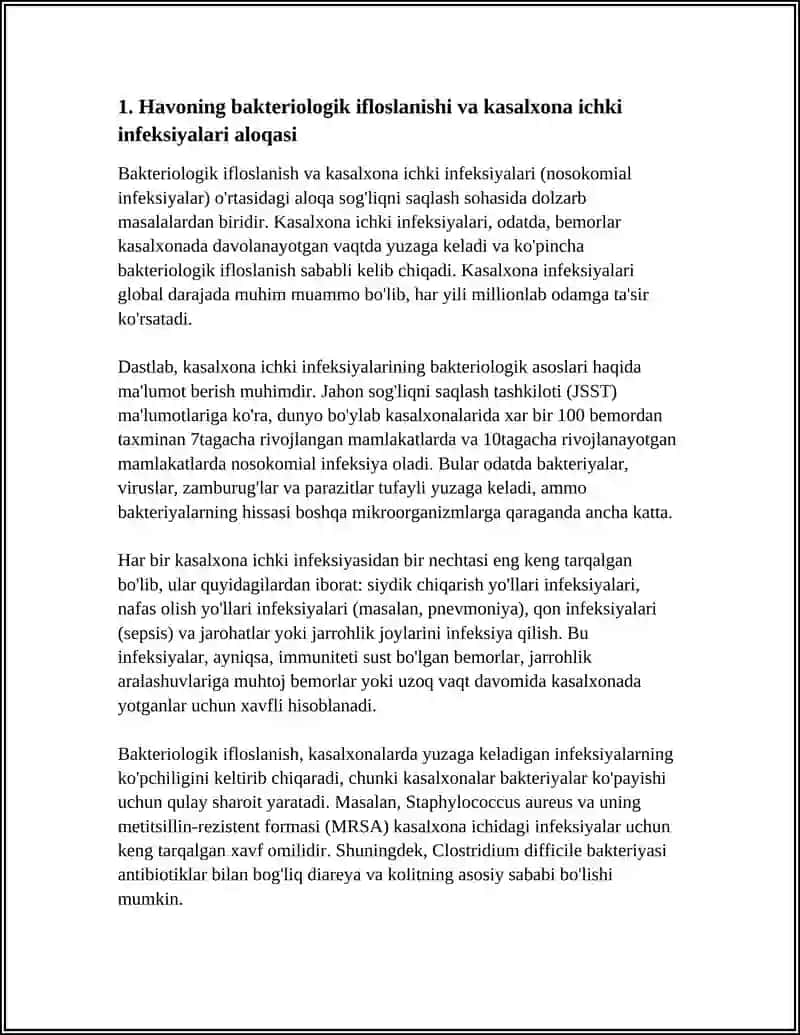 KASALXONA ICHKI INFEKSIYALARI KELIB CHIQISHIDA HAVONING BAKTERIOLOGIK IFLOSLANISHI AHAMIYATI 3