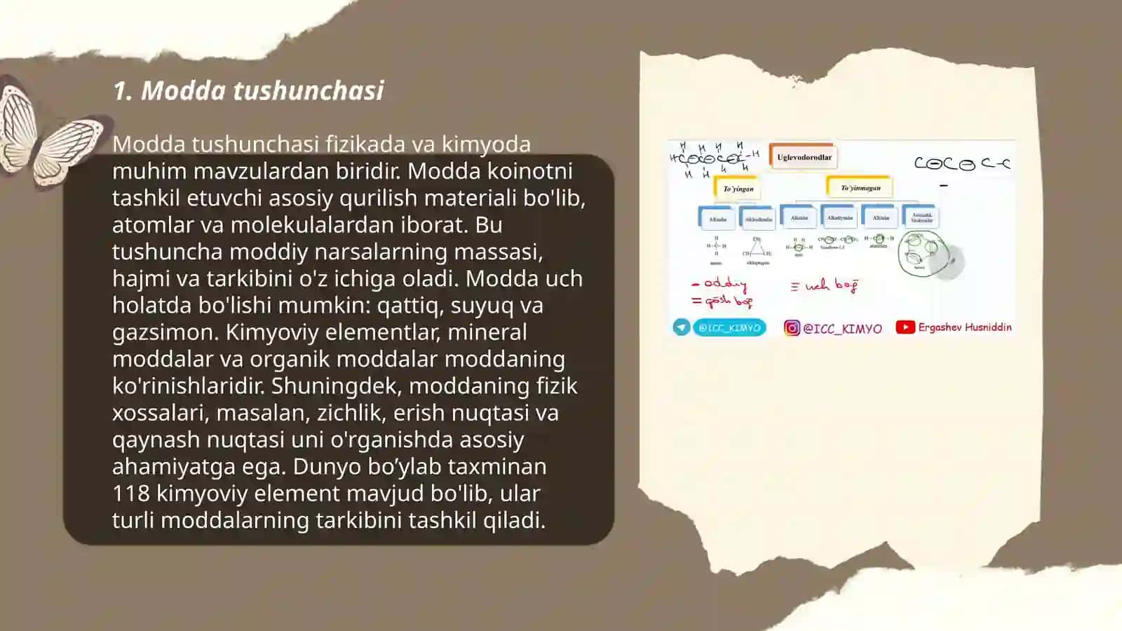 15-amaliy:Moddalar. Moddalarning aralashmalari. Organik va noorganik moddalar 3