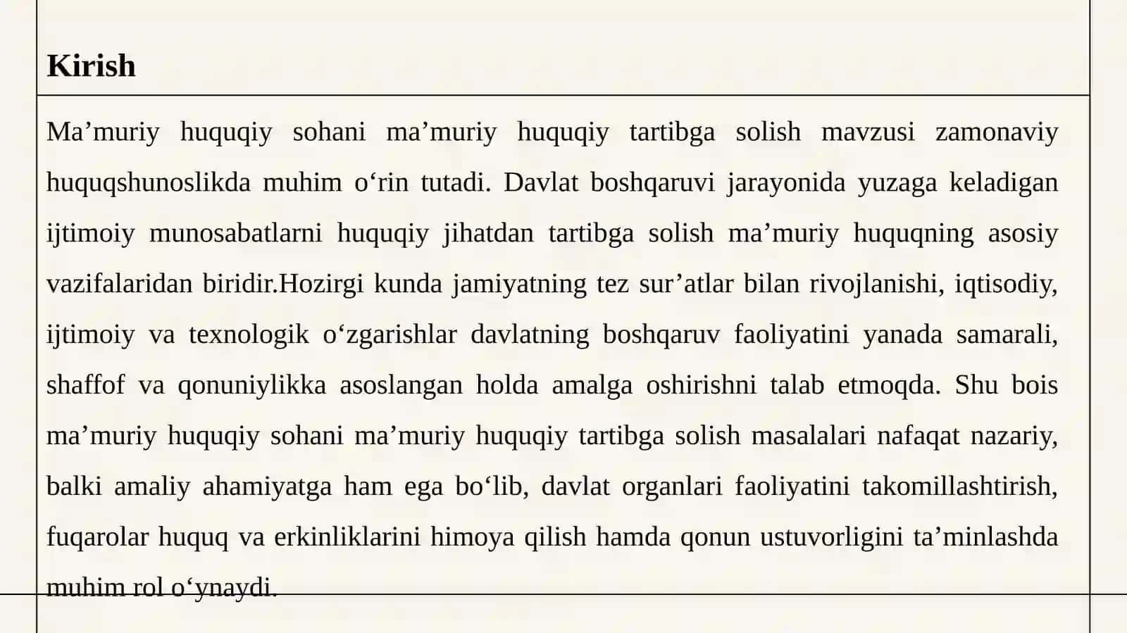Ma’muriy huquqiy sohani ma’muriy huquqiy tartibga solish. 3