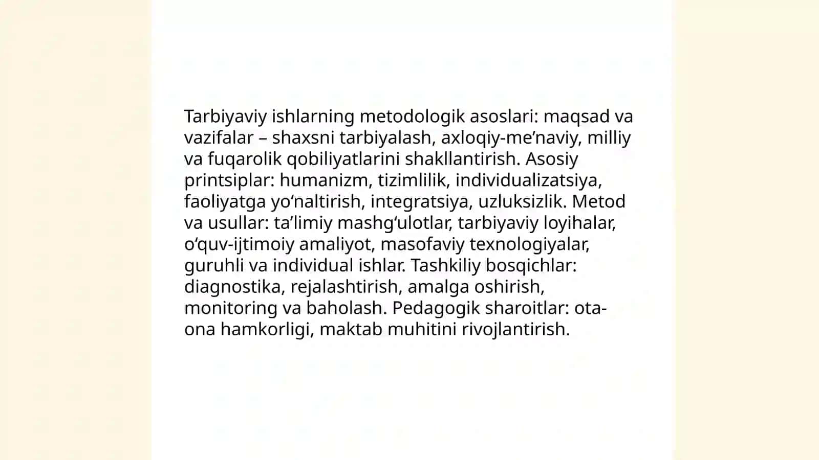 Tarbiyaviy ishlar metodikasi fanidan taqdimot tayyorlash 3