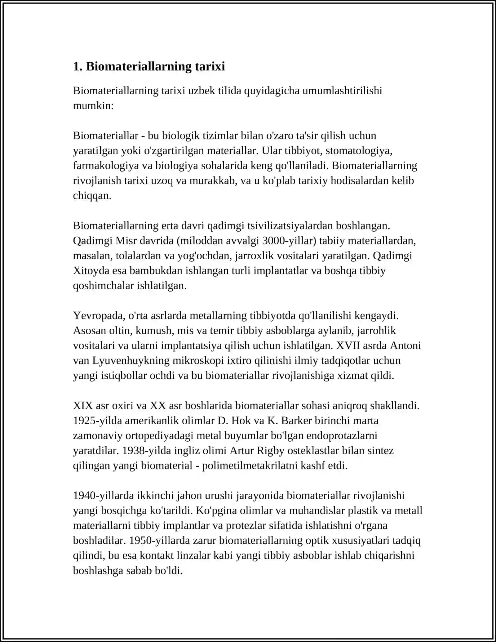 BIOMATERIALLAR HAQIDA UMUMIY MA'LUMOT 3