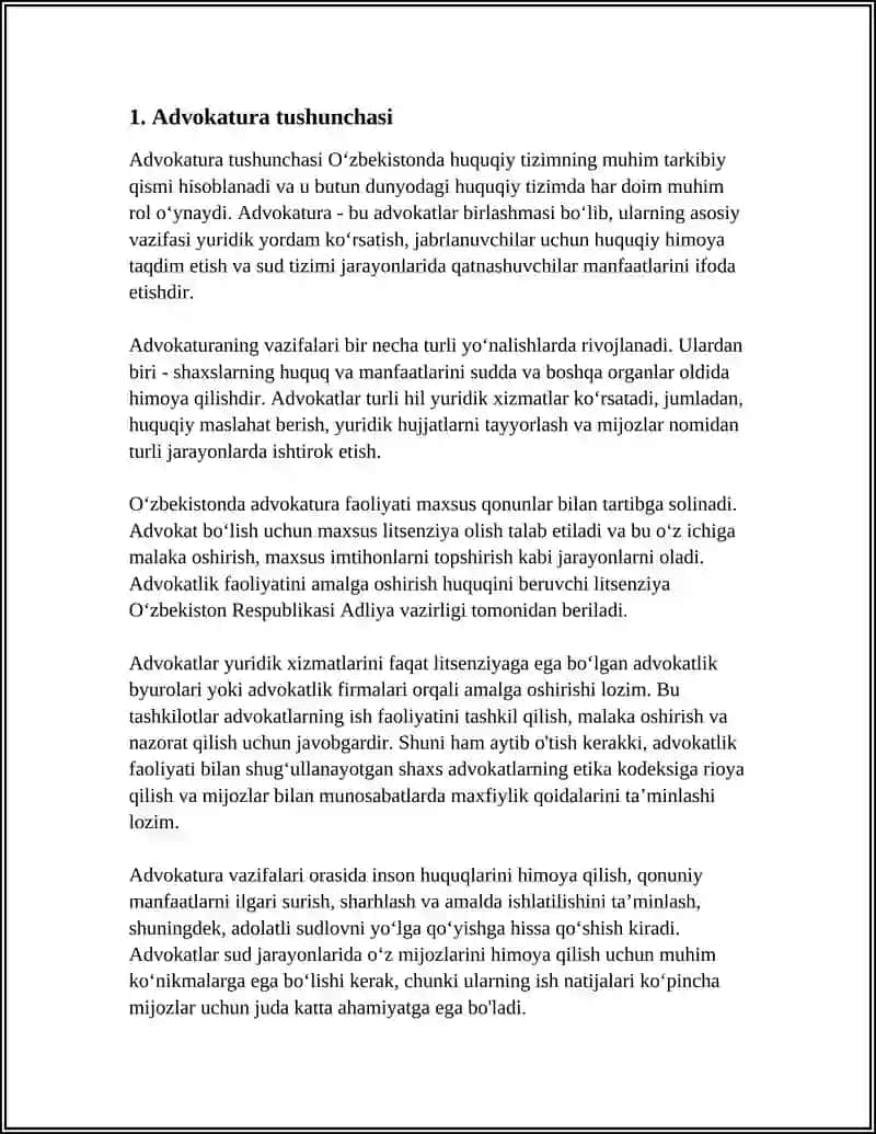 ADVOKATURA FANI TUSHUNCHASI PREDMETI VA VAZIFALARI 3