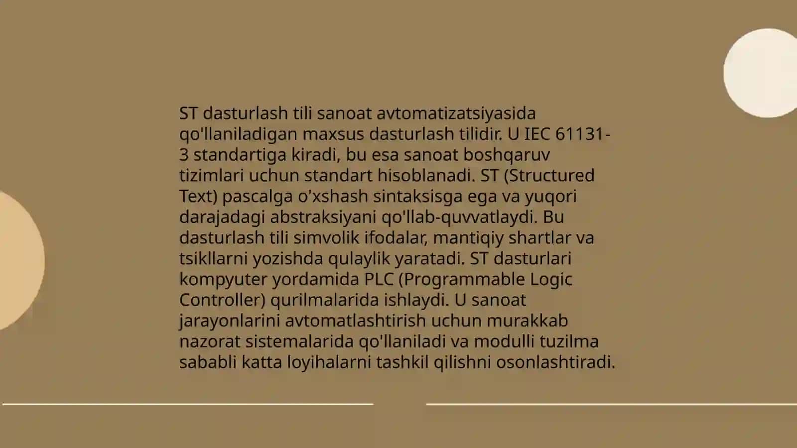 ST dasturlash tili bo’yicha 3