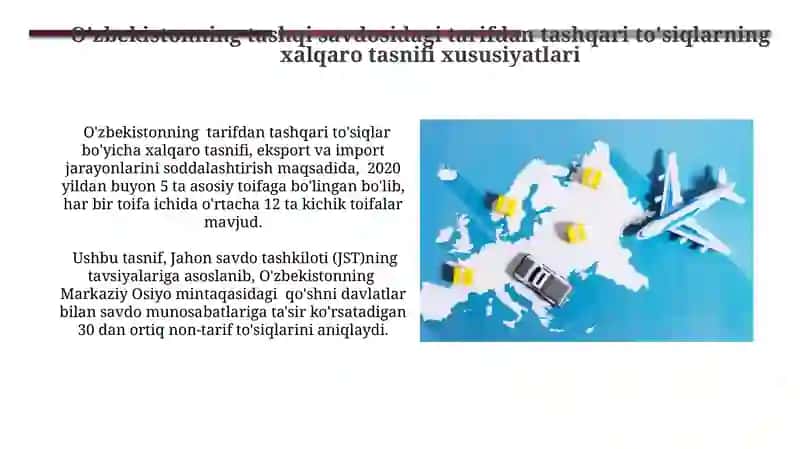 O'zbekistonning tashqi savdosidagi tarifdan tashqari to'siqlar 3