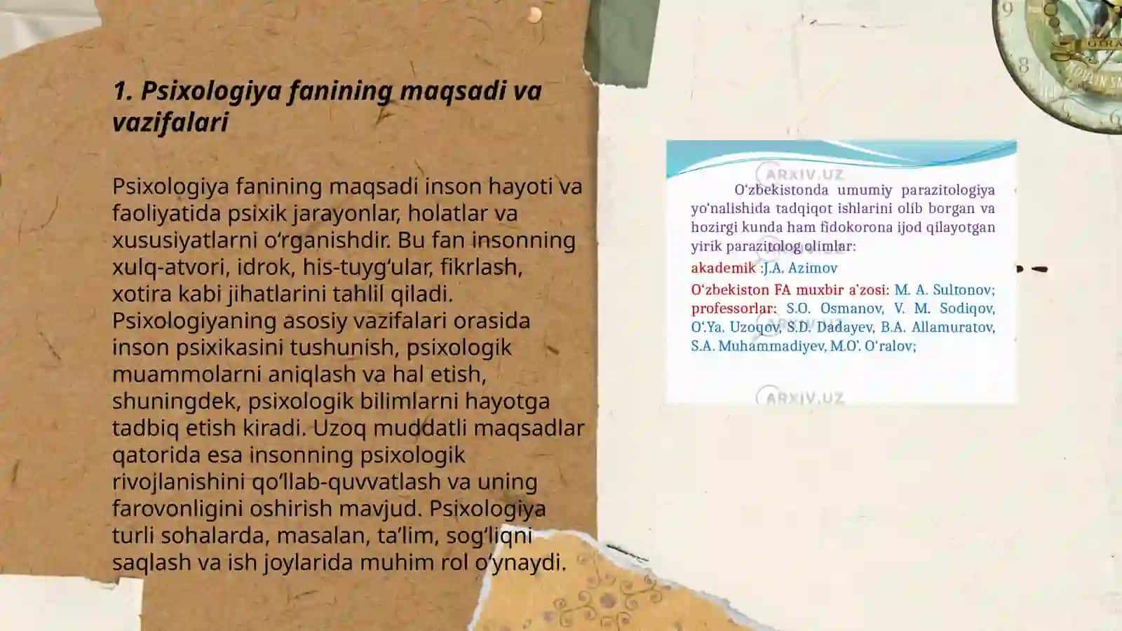Psixologiya fanining predmeti va rivojlanish tarixi 3