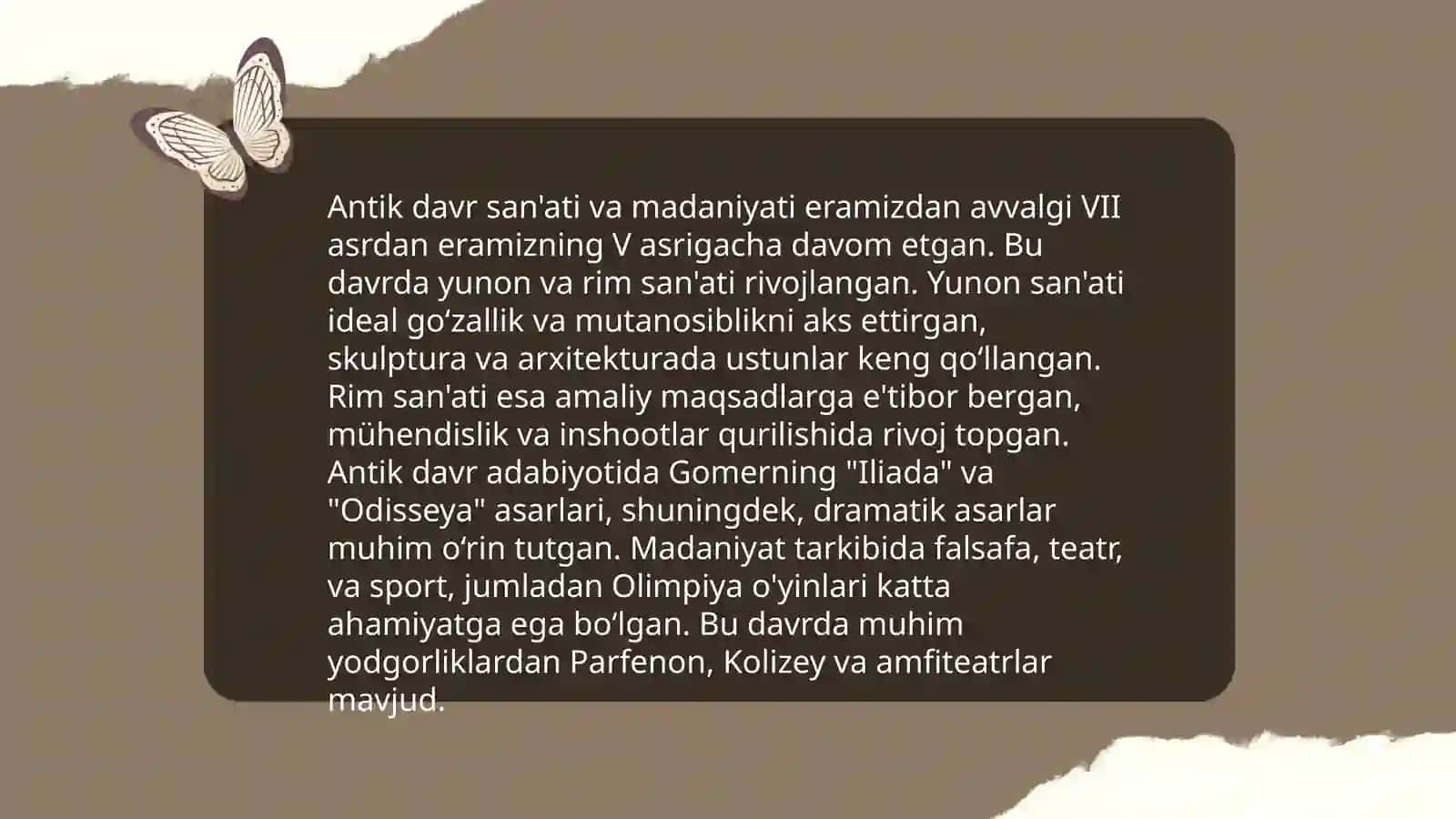 Antik davr madaniyati va san'ati 3