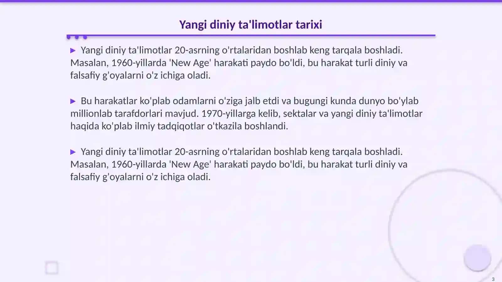 Yangi diniy ta'limotlar va sektalar 3