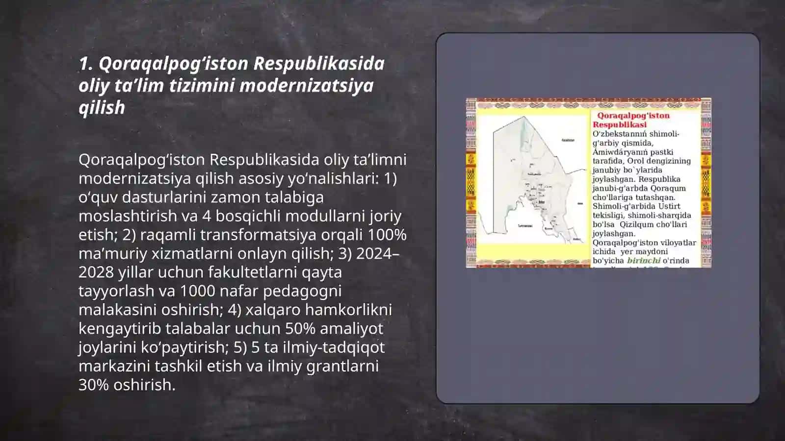 Qaraqalpogiston respublikasinda joqari bilimlendiriw reformalari 3
