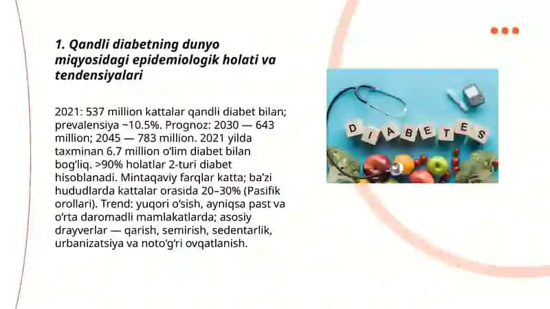 Qandli diabetning dunyo miqyosidagi epidemiologik holati va tendensiyalari 3