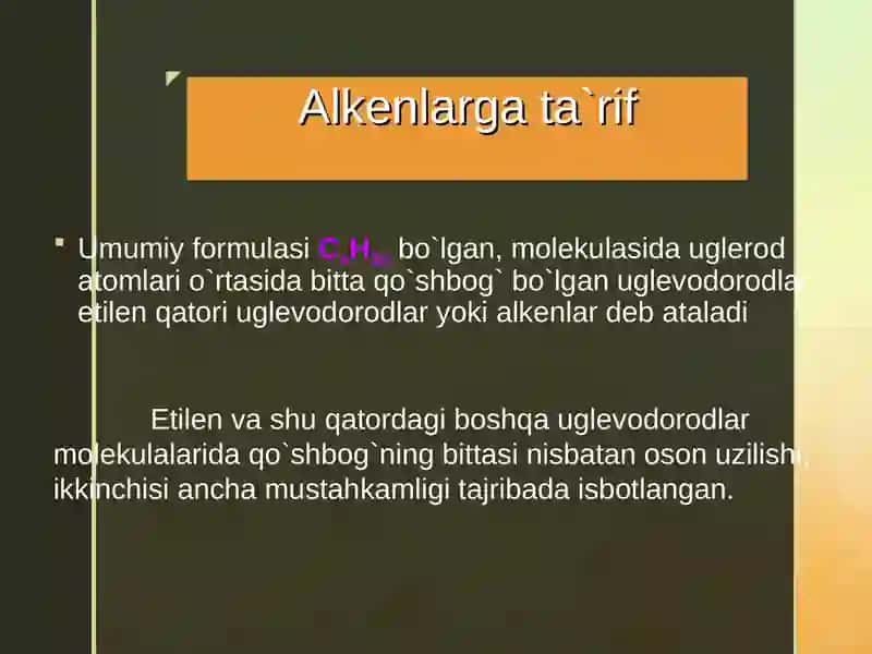 Alkenlar Dars Rejasi 3