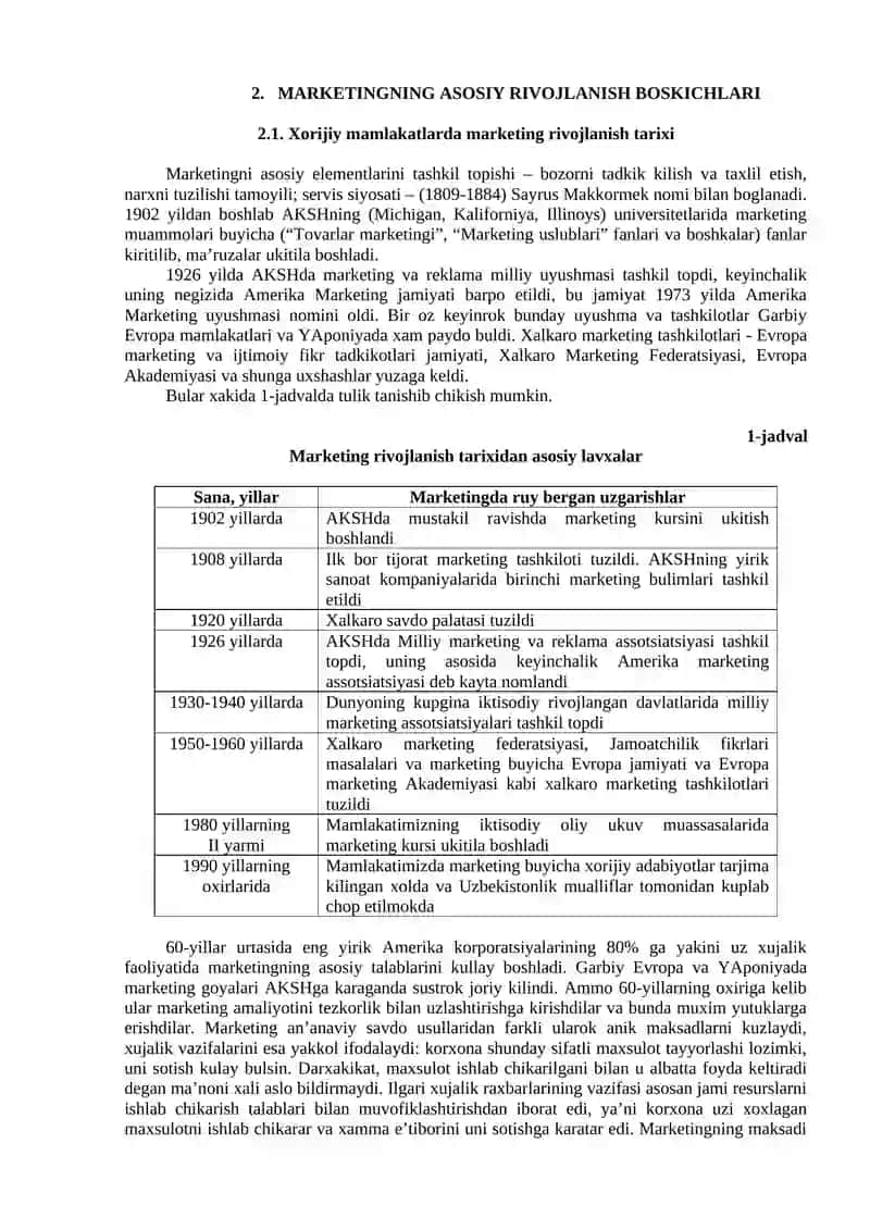 MARKETING VA UNING RIVOJLANISHINI ASOSIY BOSKICHLARI 3
