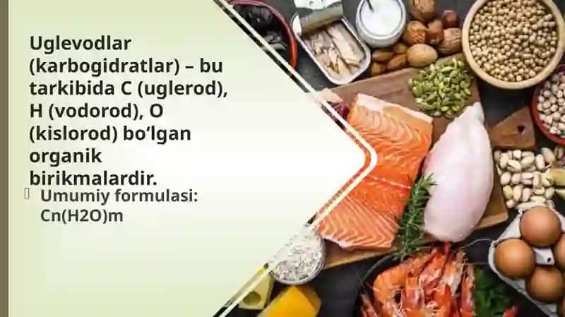 Uglevodlar.Monosaxaridlar tuzilishi va xossalari .Di- , gomo- va geteropolisaxaridlar tuzilishi  va 3