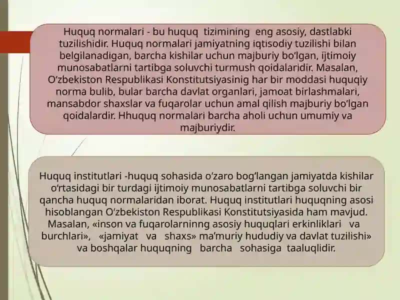 Huquq tizimi va Hokimiyatning taqsimlanishi tamoyili 3