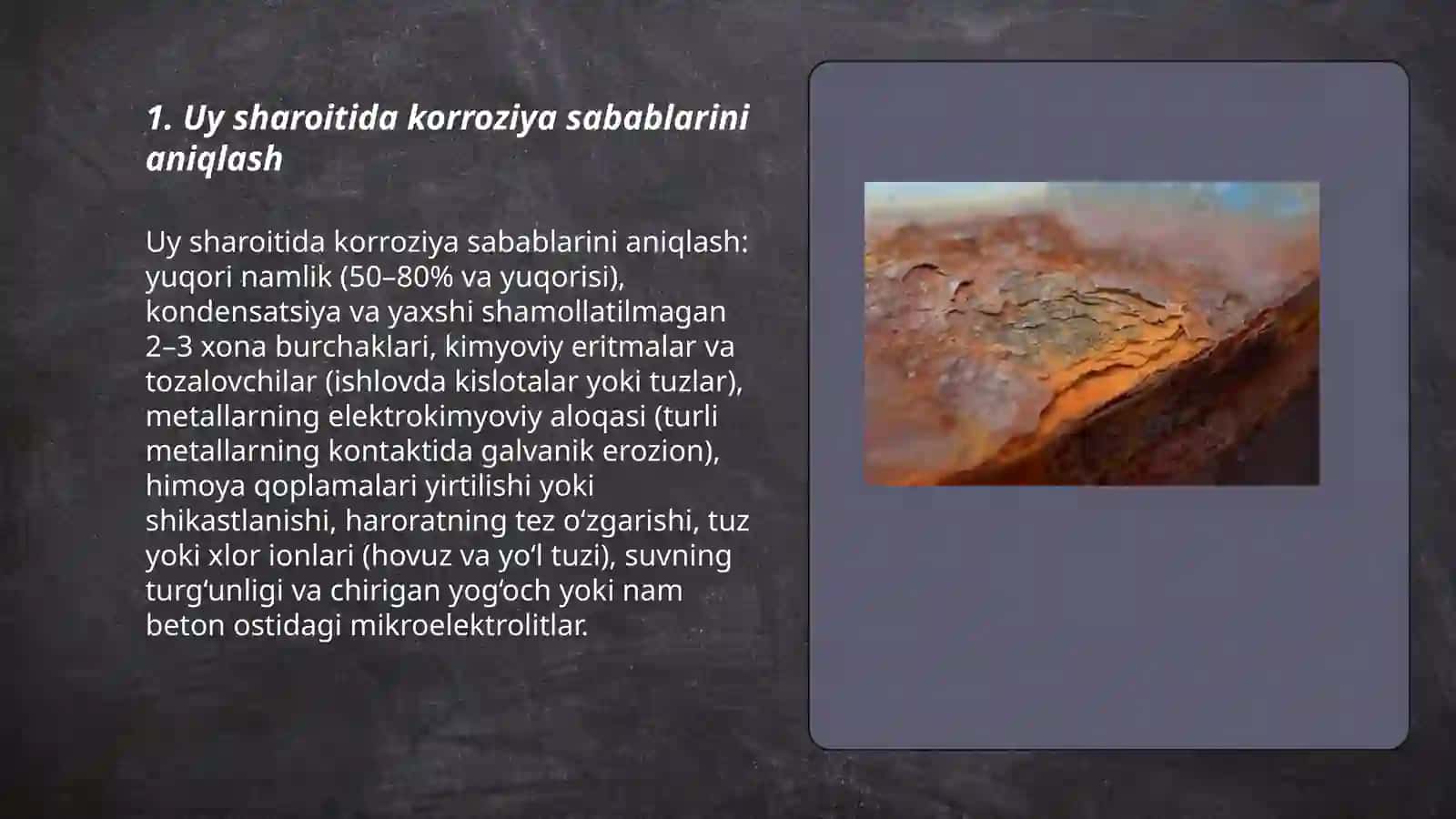 Uyda korroziyani kamaytirish yoʻllari 3