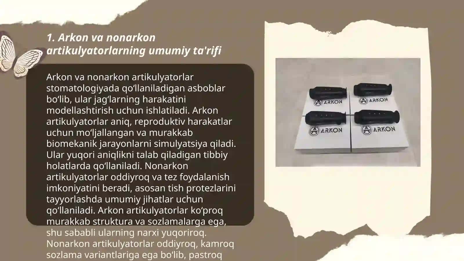 Arkon va nonarkon artikulyator 3