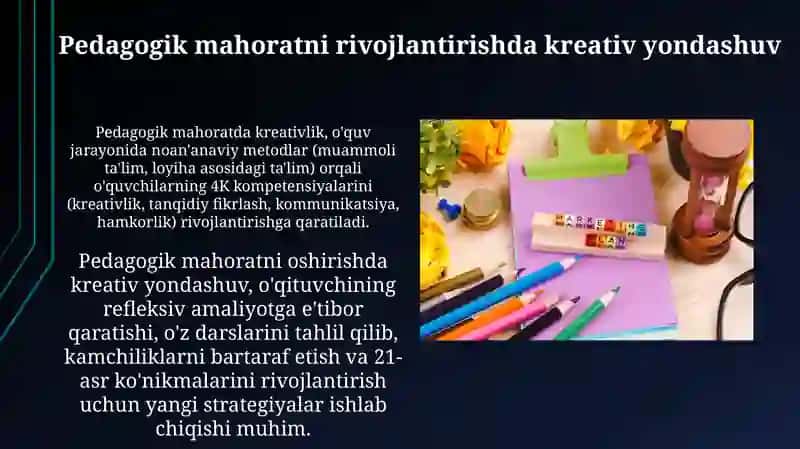 Pedagogik mahoratni rivojlantirishda kreativ yondashuv 3