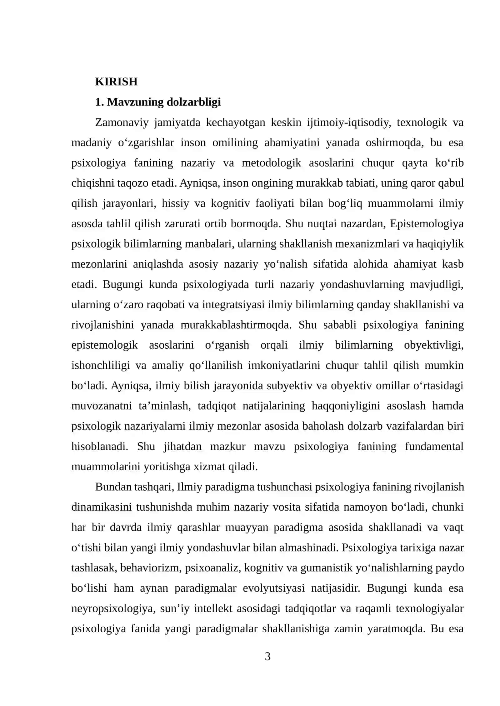 Psixologiya fanining epistemologik asoslari va ilmiy paradigma tushunchasi 3