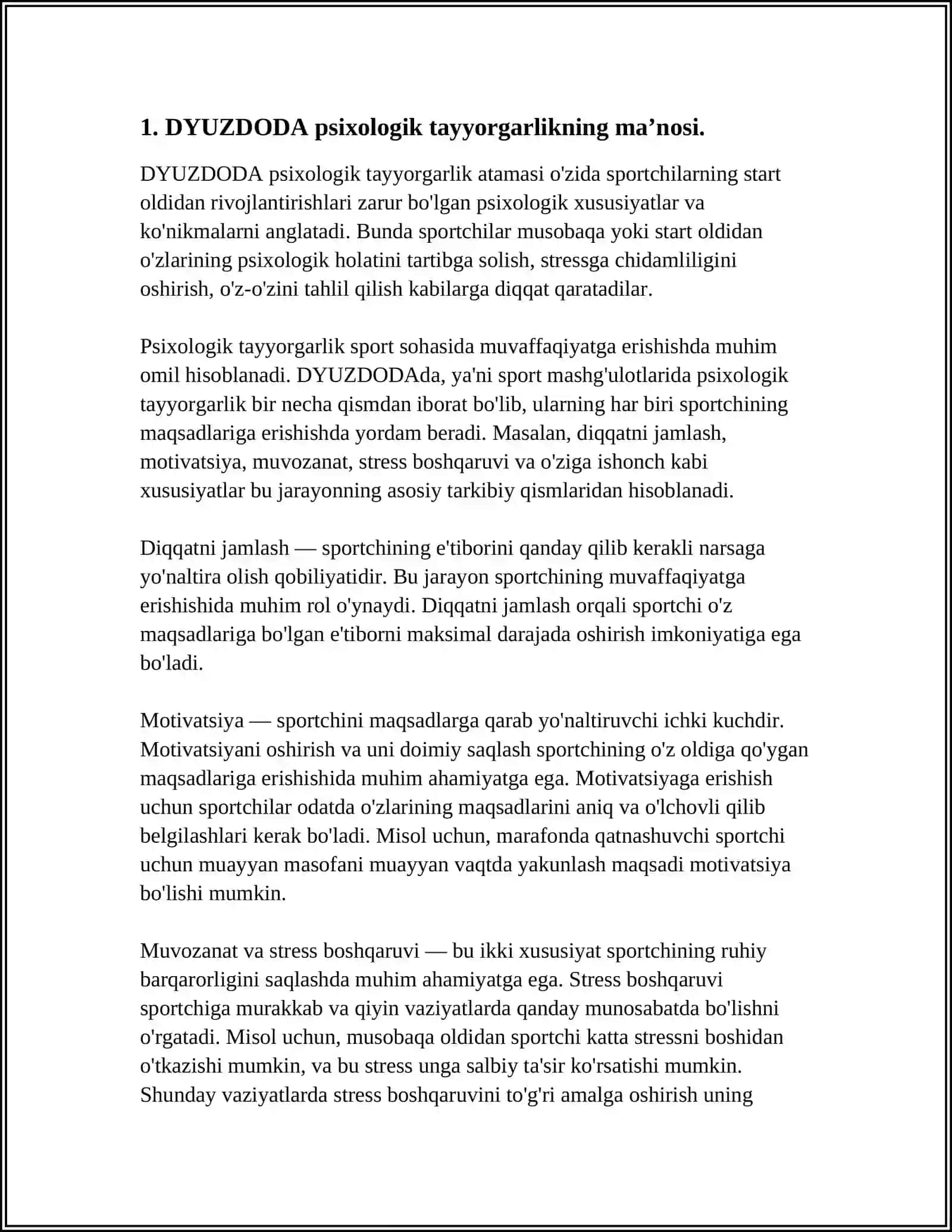 DYUZDODA PSIXOLOGIK TAYYORGARLIK TO'G'RISIDA TUSHUNCHA 3