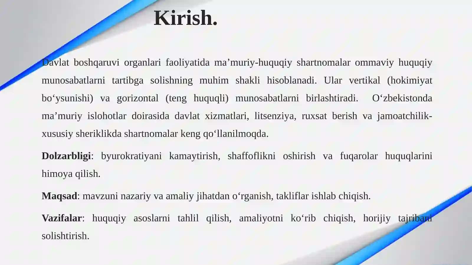 DAVLAT BOSHQARUVI ORGANLARI FAOLIYATIDA BOSHQARUVNING MA’MURIY-HUQUQIY SHARTNOMA SHAKLLARI 3