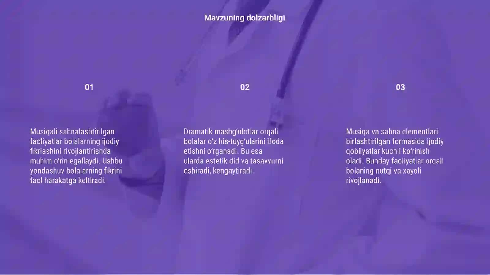Musiqali sahnalashtirilgan faoliyatlar orqalibolalarning ijodiy qobilyatlarini rivojlantirish 3