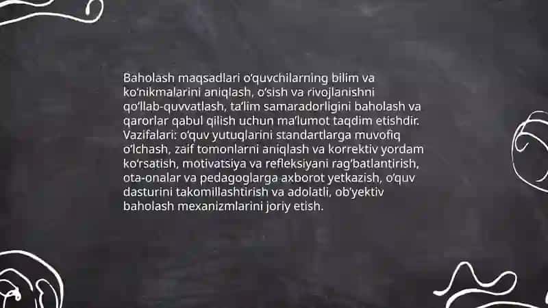 Óquvchilarni baholash mezonlari 3