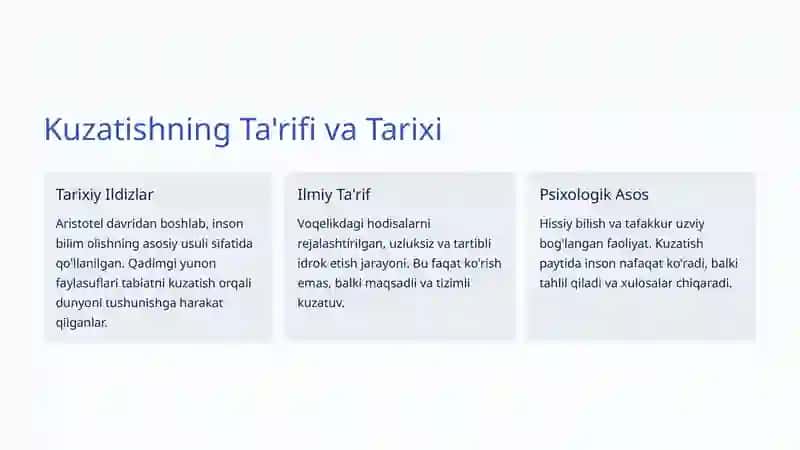 Kuzatish va Eksperiment Metodi: Ilmiy Tadqiqotning Asosiy Yo'llari 3