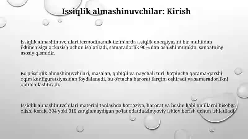 Issiqlik almashinush qurilmalari 3