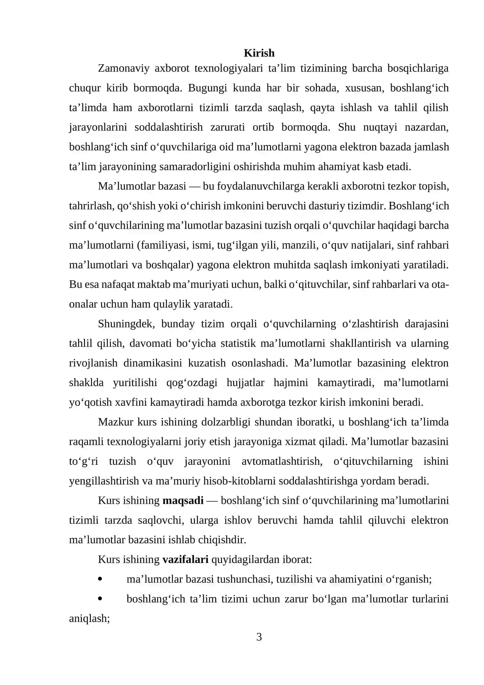 Boshlang‘ich sinf o‘quvchilariga oid ma’lumotlar bazasining nazariy asoslari 3