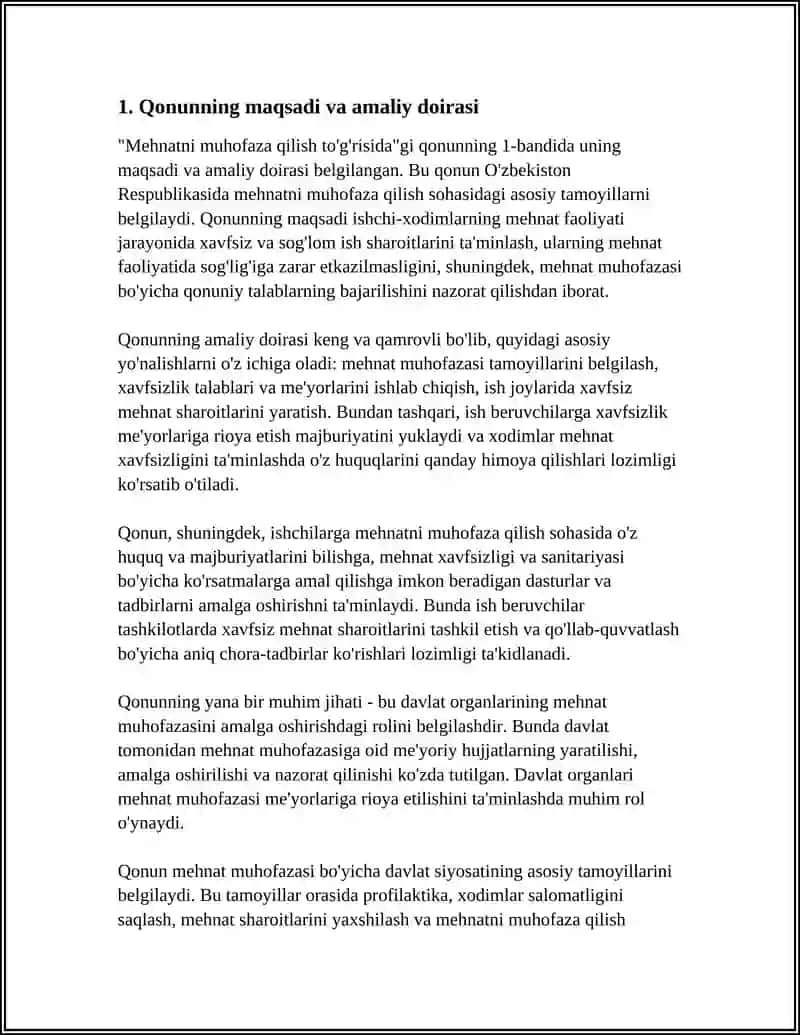 O‘zbekiston Respublikasining "Mehnatni Muhofaza Qilish To‘g‘risida"gi Qonuni 3