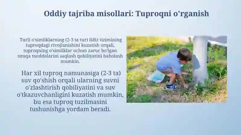 Maktabgacha yoshdagi bolalarni tabiatda oddiy tajribalar oʻtkazishga oʻrgatish 3