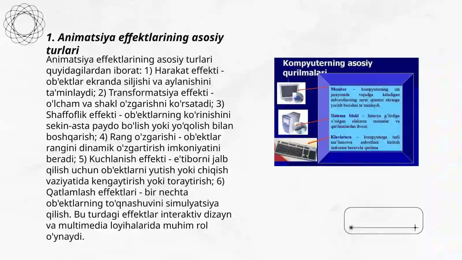 Animatsiya effektlari. Taqdimot namoyishini boshqarish 3