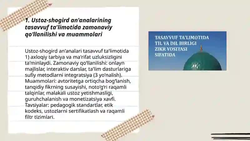 Tasavvuf taʼlimotida ustoz va shogird anʼanalarini qoʻllanish masalalari 3