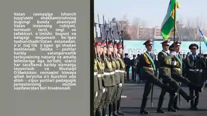 Harbiy-vatanparvarlik tarbiyasidagi samaradorlikka erishish. 3