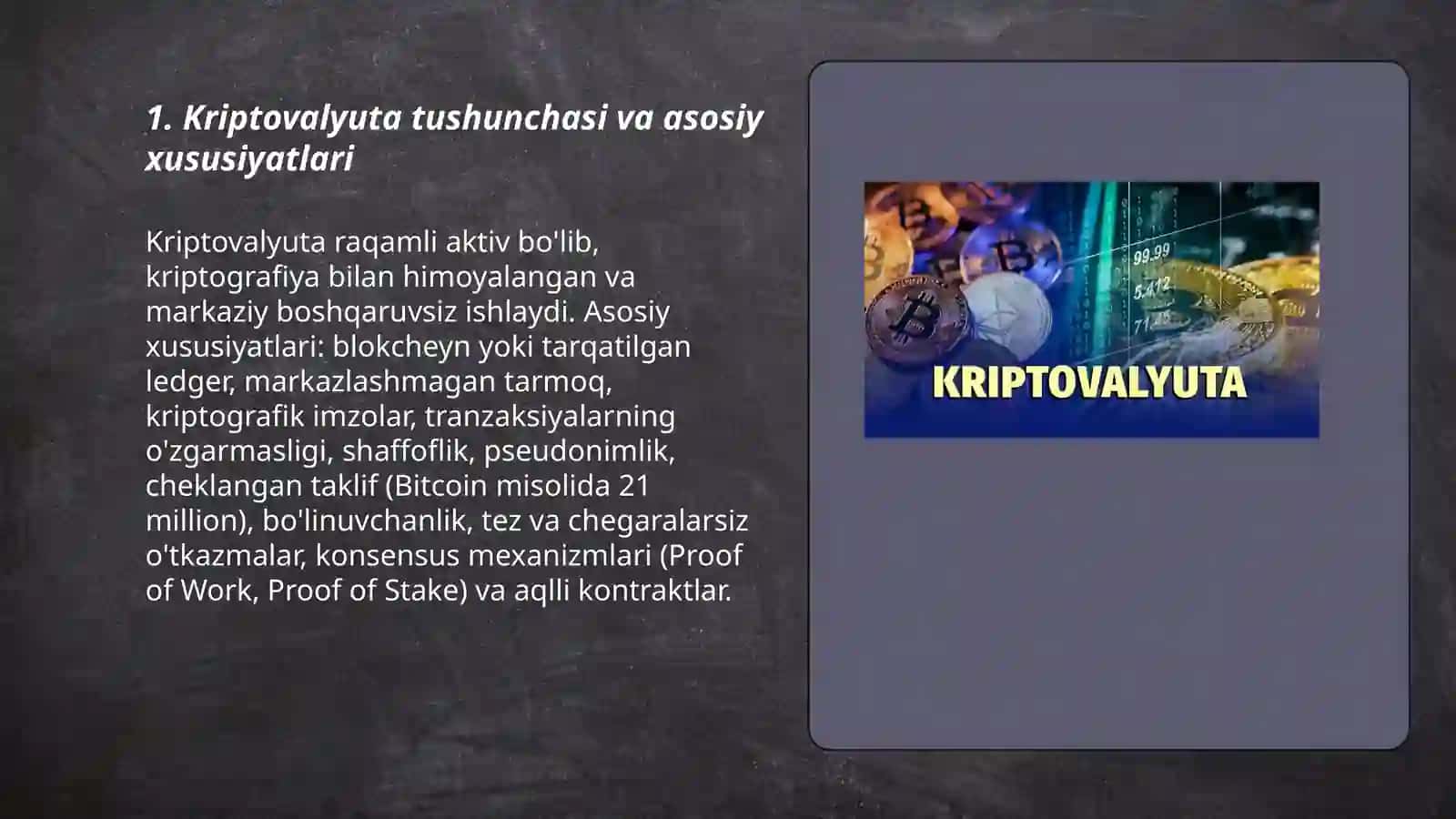 Kriptovalyuta nima va uning kelajakdagi o'rni 3