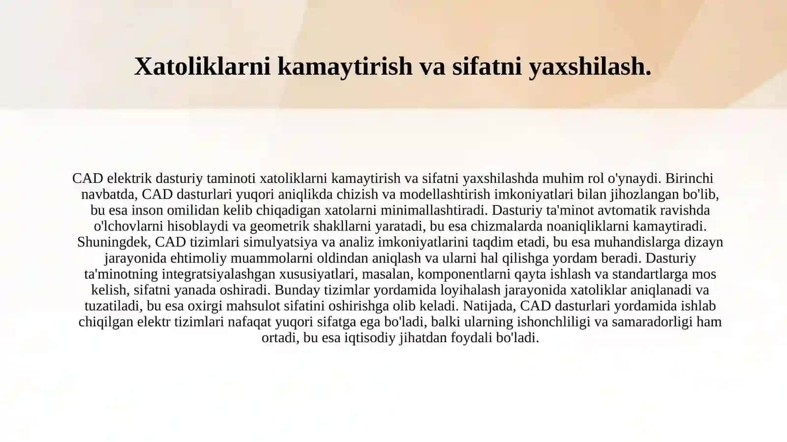 CAD elektrik dasturiy taminotining afzalliklari 3