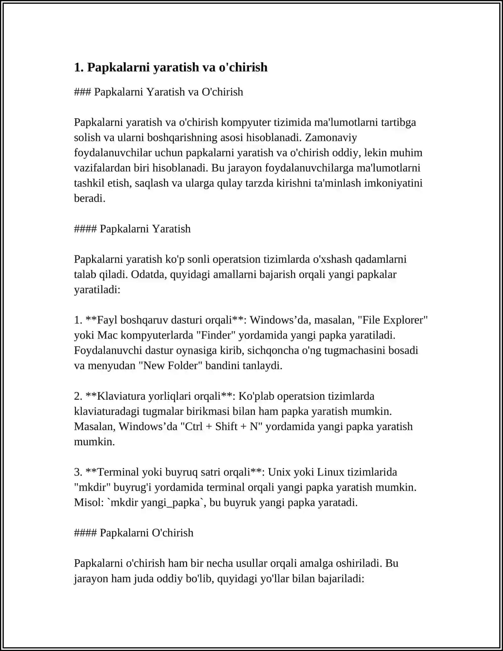 WINDOWS OPERASION TIZIMIDA OBʼEKTLAR USTIDA AMALLAR BAJARISH 3