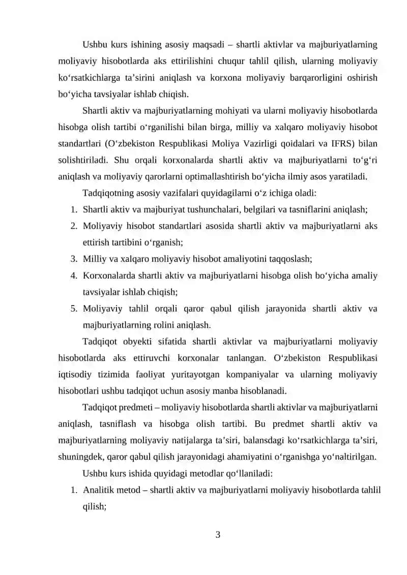 SHARTLI AKTIVLAR VA MAJBURIYATLARNING MOLIYAVIY HISOBOTDA AKS ETTIRILISHI 3