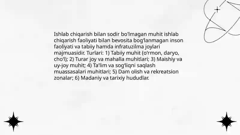 Ishlab chiqarish bilan sodir bo'lmagan muhit 3
