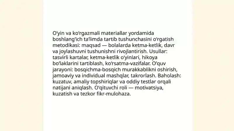 Òyin va kòrgazmali materiallar yordamida tartib tusgunchasini òrgatish metodikasi 3